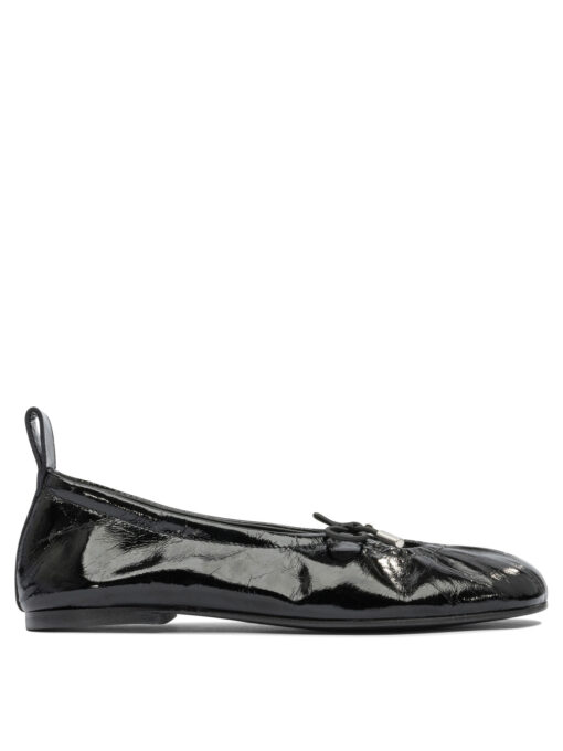Rosalind Onix Black Leather Ballet Flats