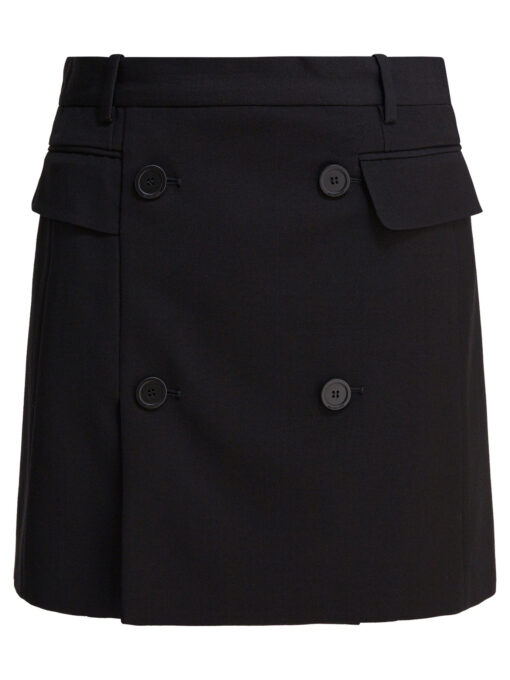 Viscose and wool twill miniskirt
