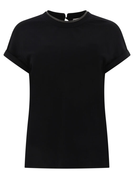 Cotton jersey T-shirt with Precious Faux Layering