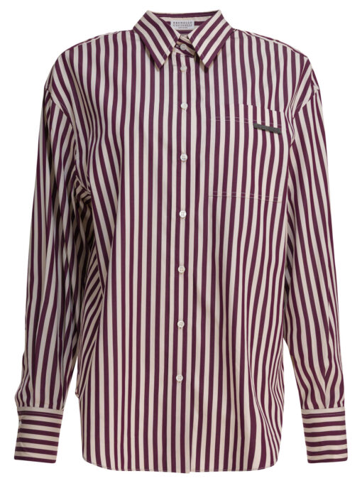 Cotton poplin shirt with Shiny Tab