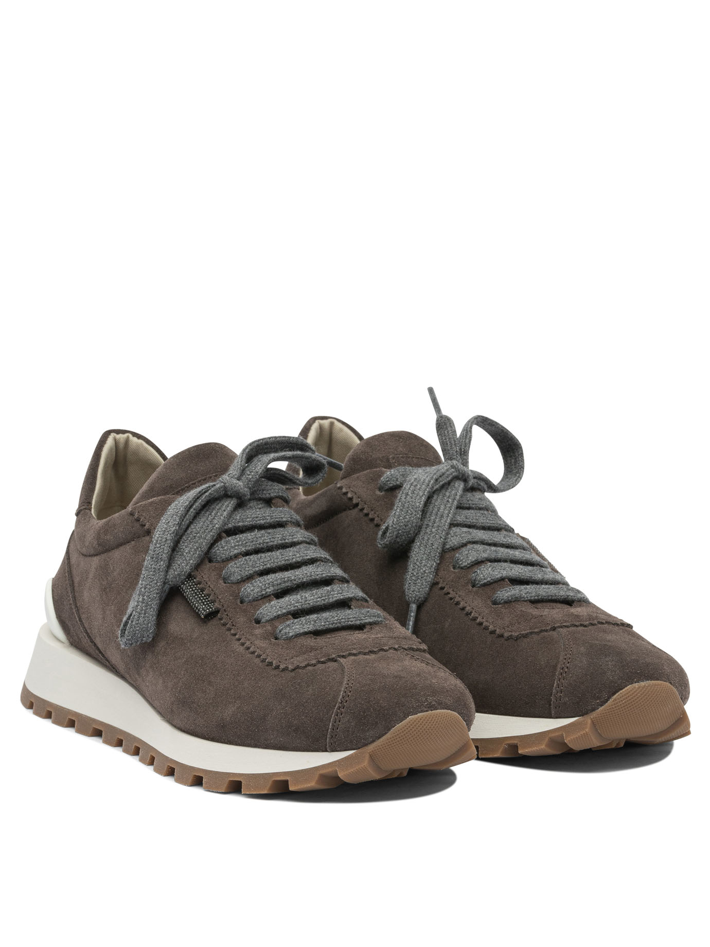 Suede "Runners" Sneakers with Shiny Tab - Image 2