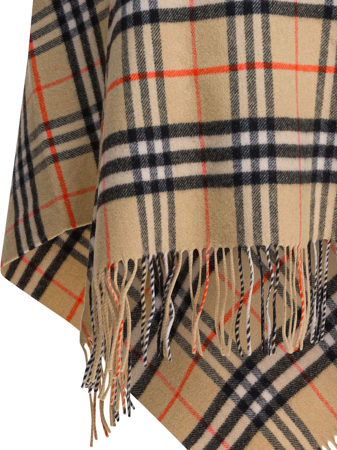 "Check" Wool and cashmere cape - Image 3