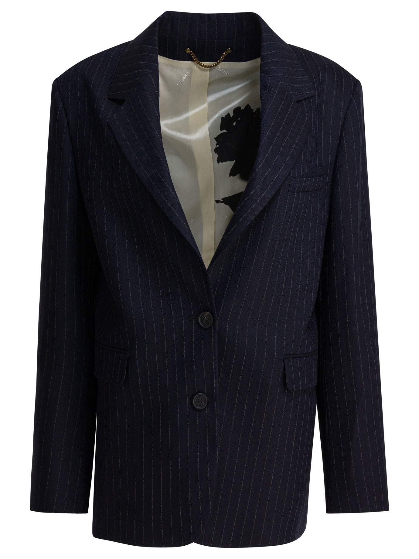 Single-breasted pinstripe blazer jacket