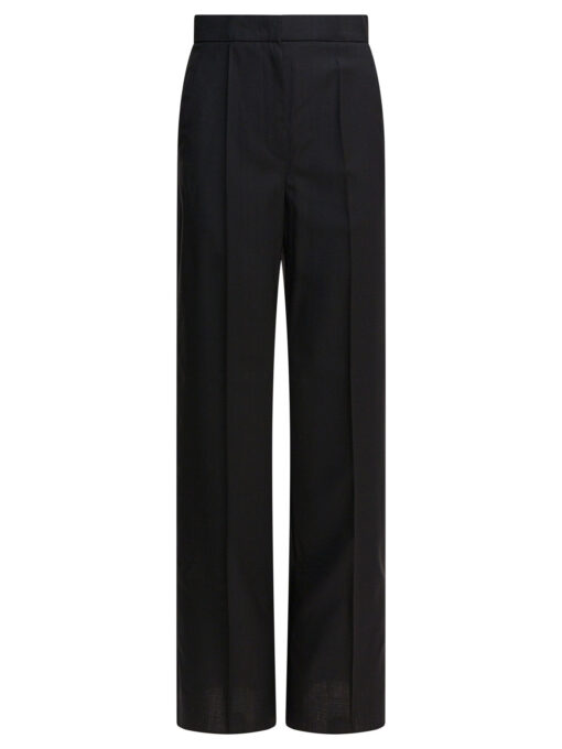 Light wool straight trousers