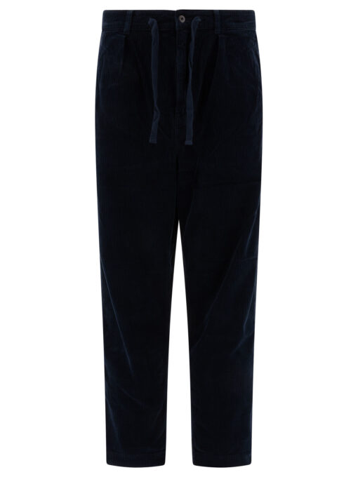Pleated corduroy trousers