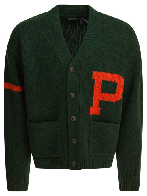 V-neck cardigan with logo