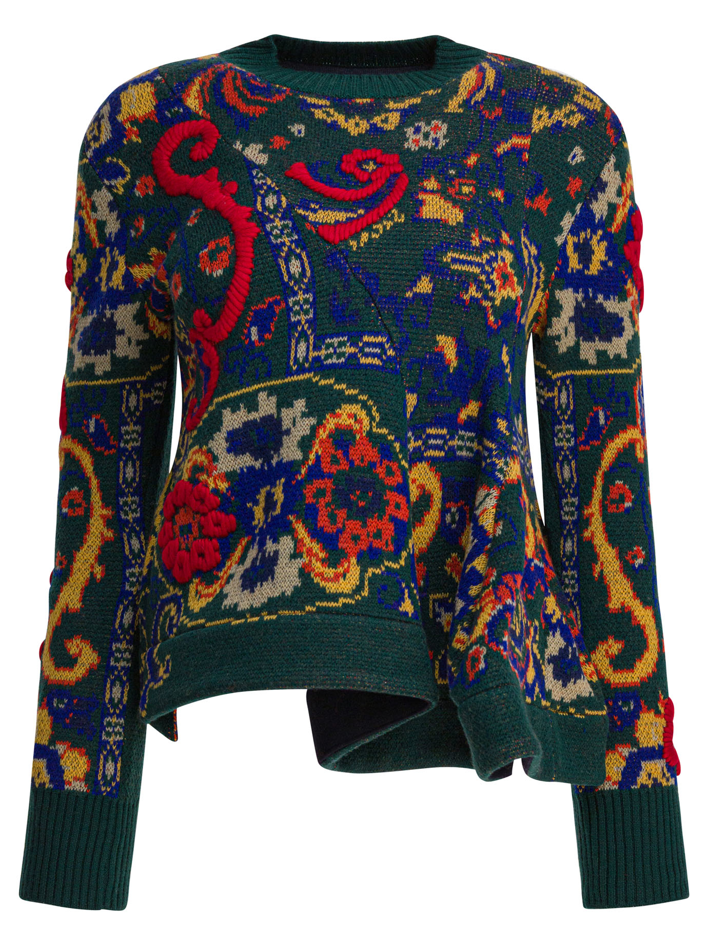 Floral jacquard knit sweater