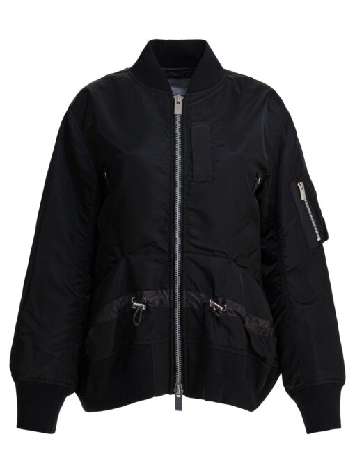 Nylon twill bomber jacket