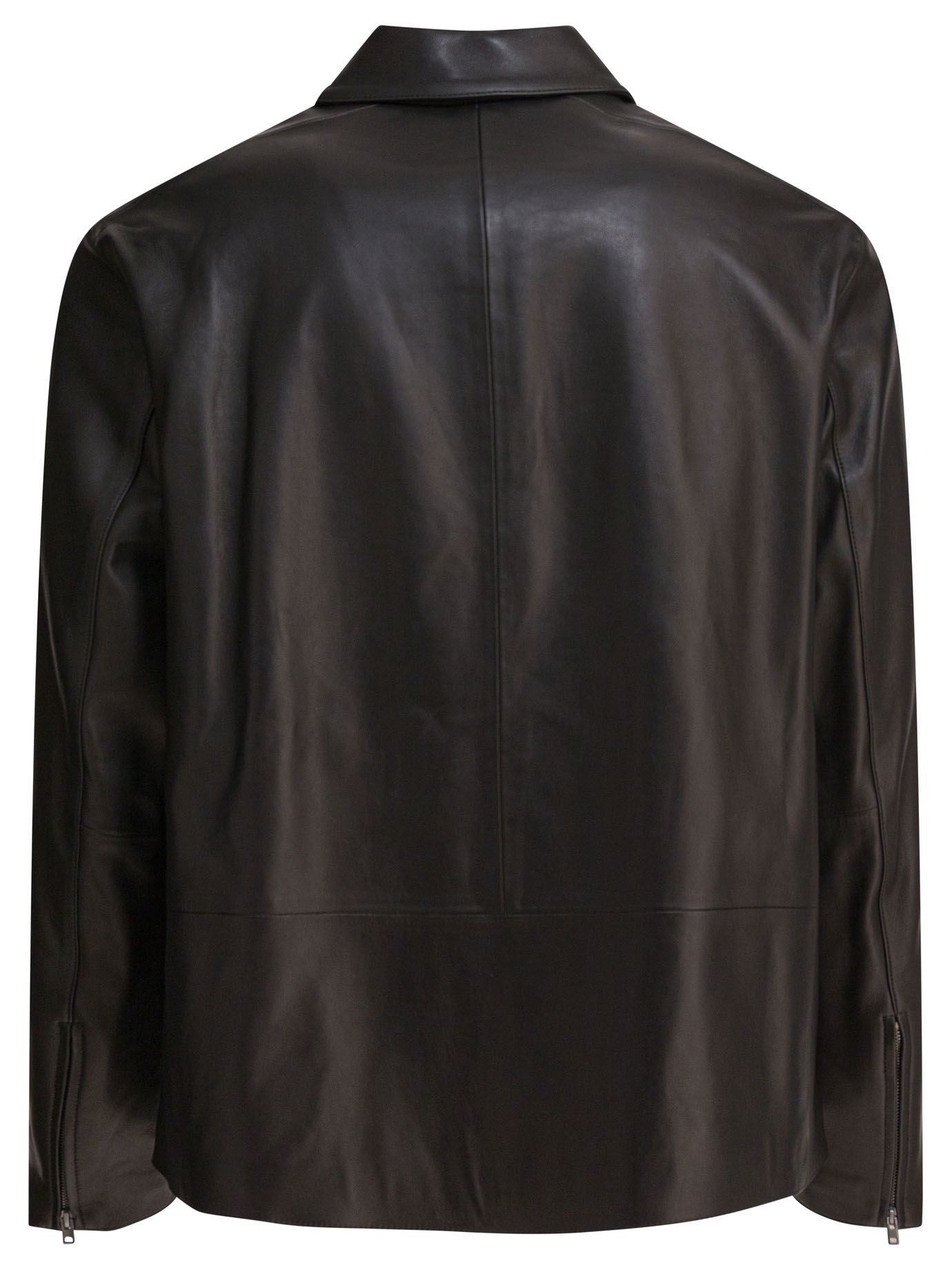 Leather jacket with zipper - Image 2