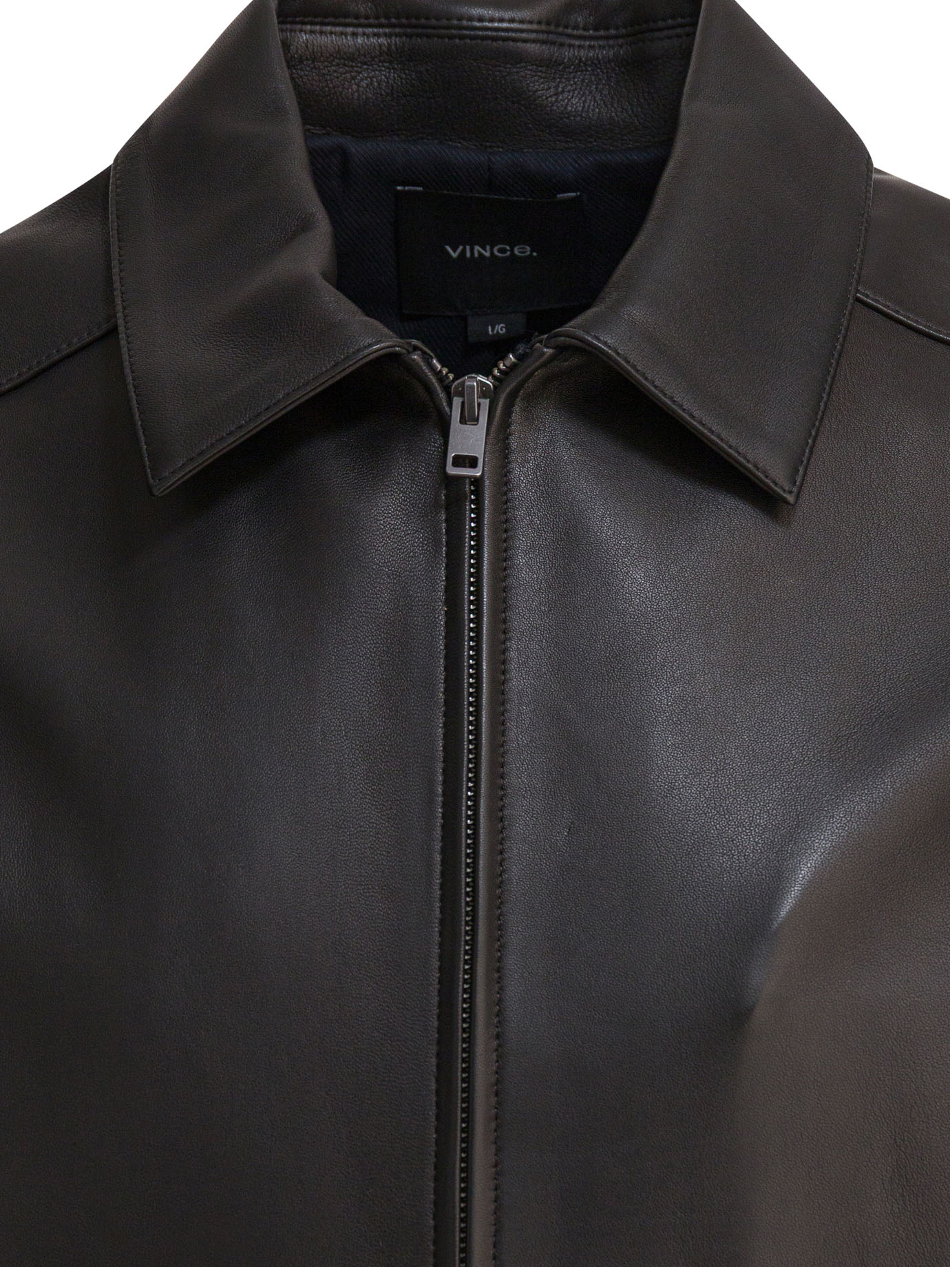 Leather jacket with zipper - Image 3