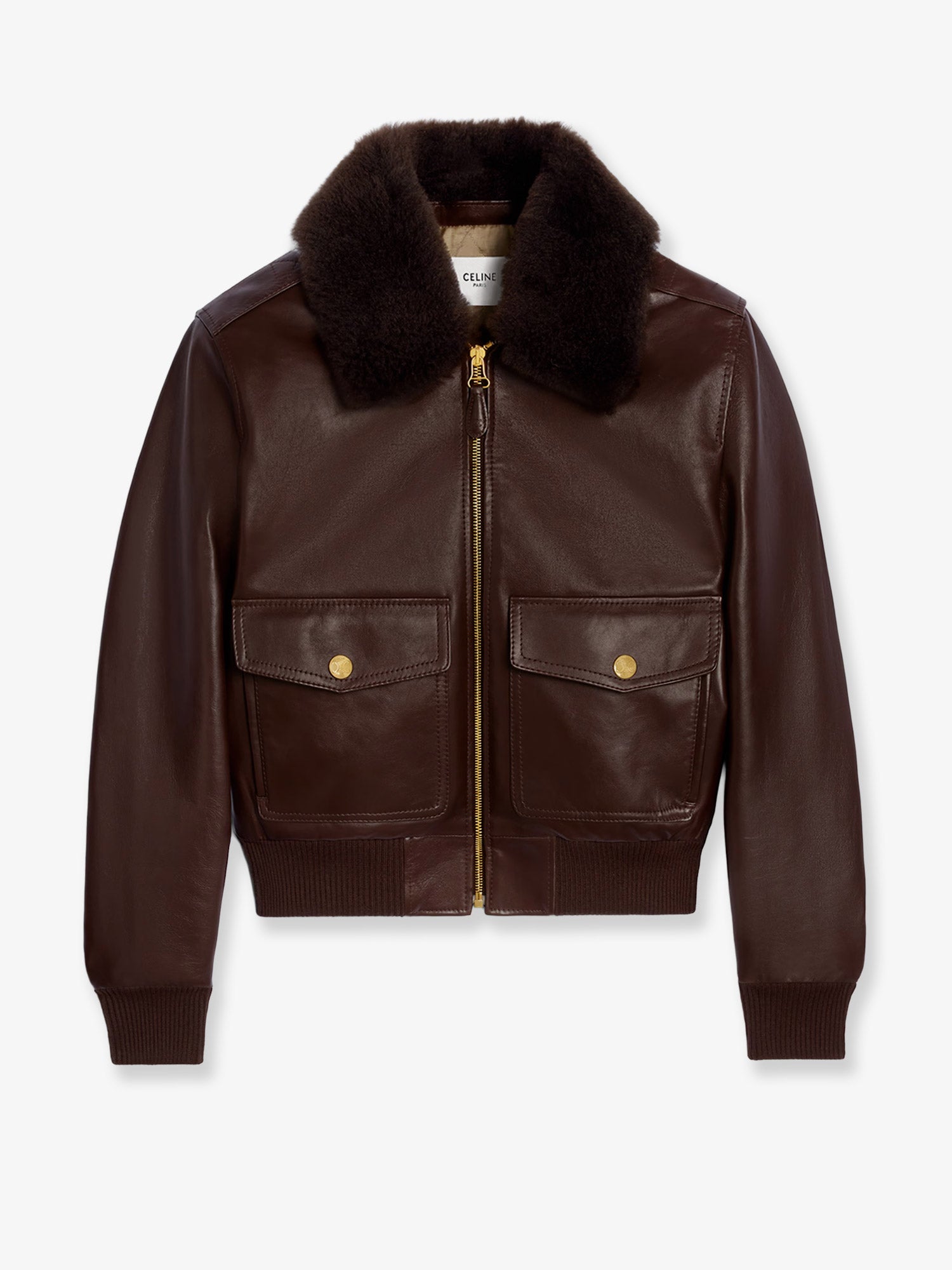 Leather jacket with removable collar