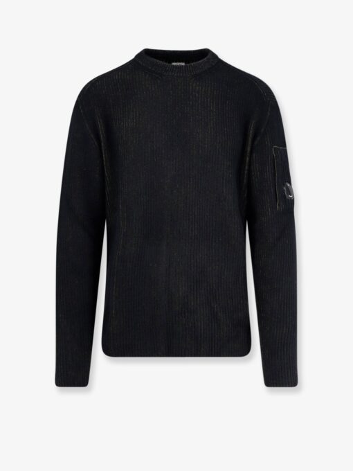 Fleece knit ribbed sweater