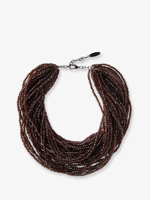 Glass and silver necklace