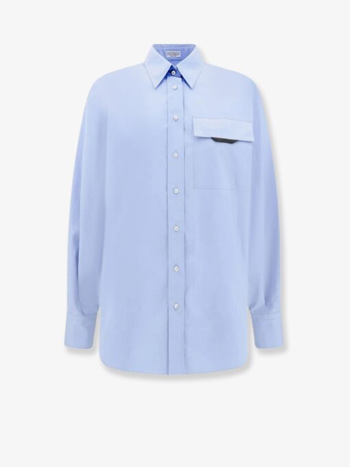 Cotton shirt with bow