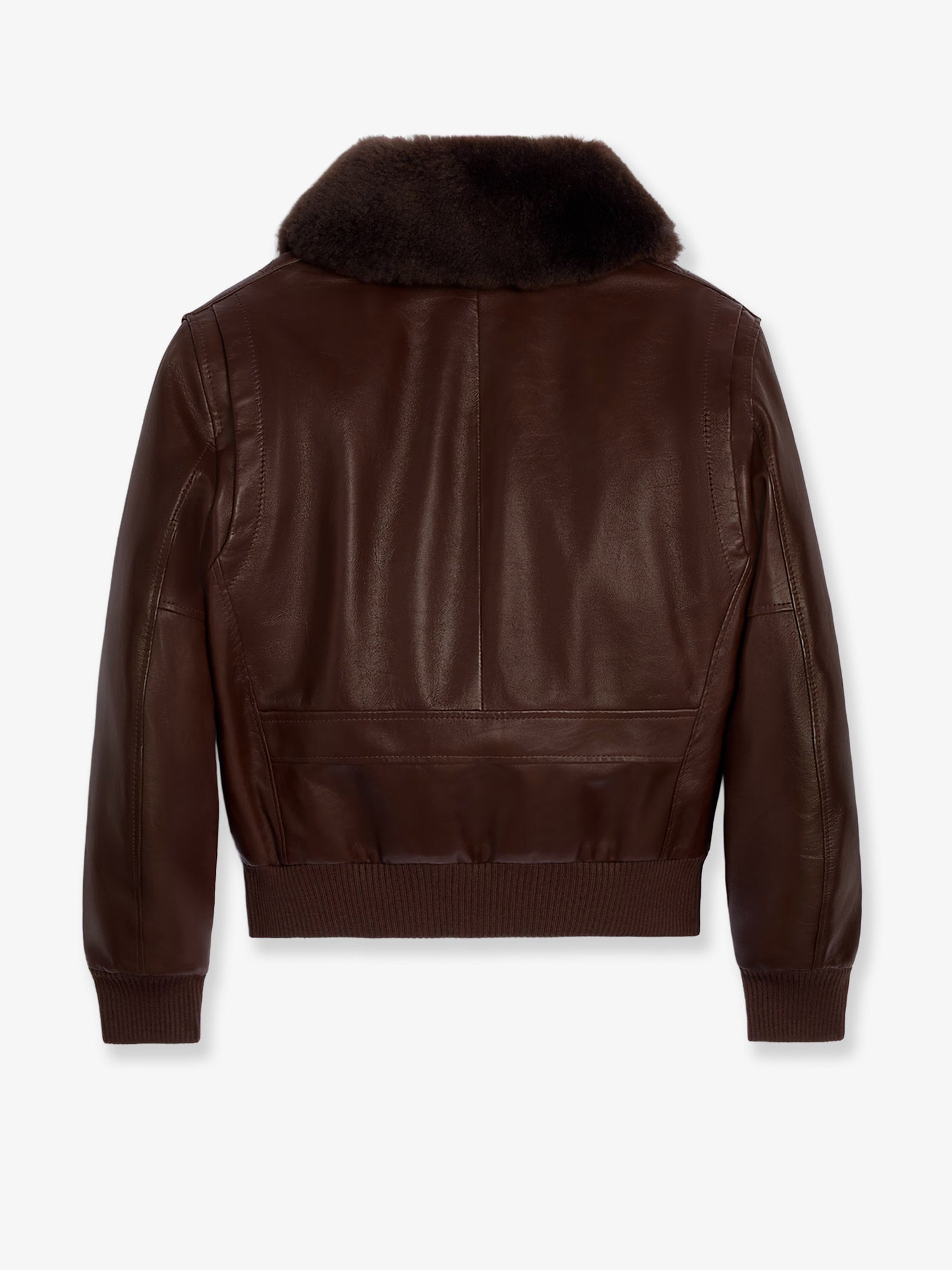 Leather jacket with removable collar - Image 2