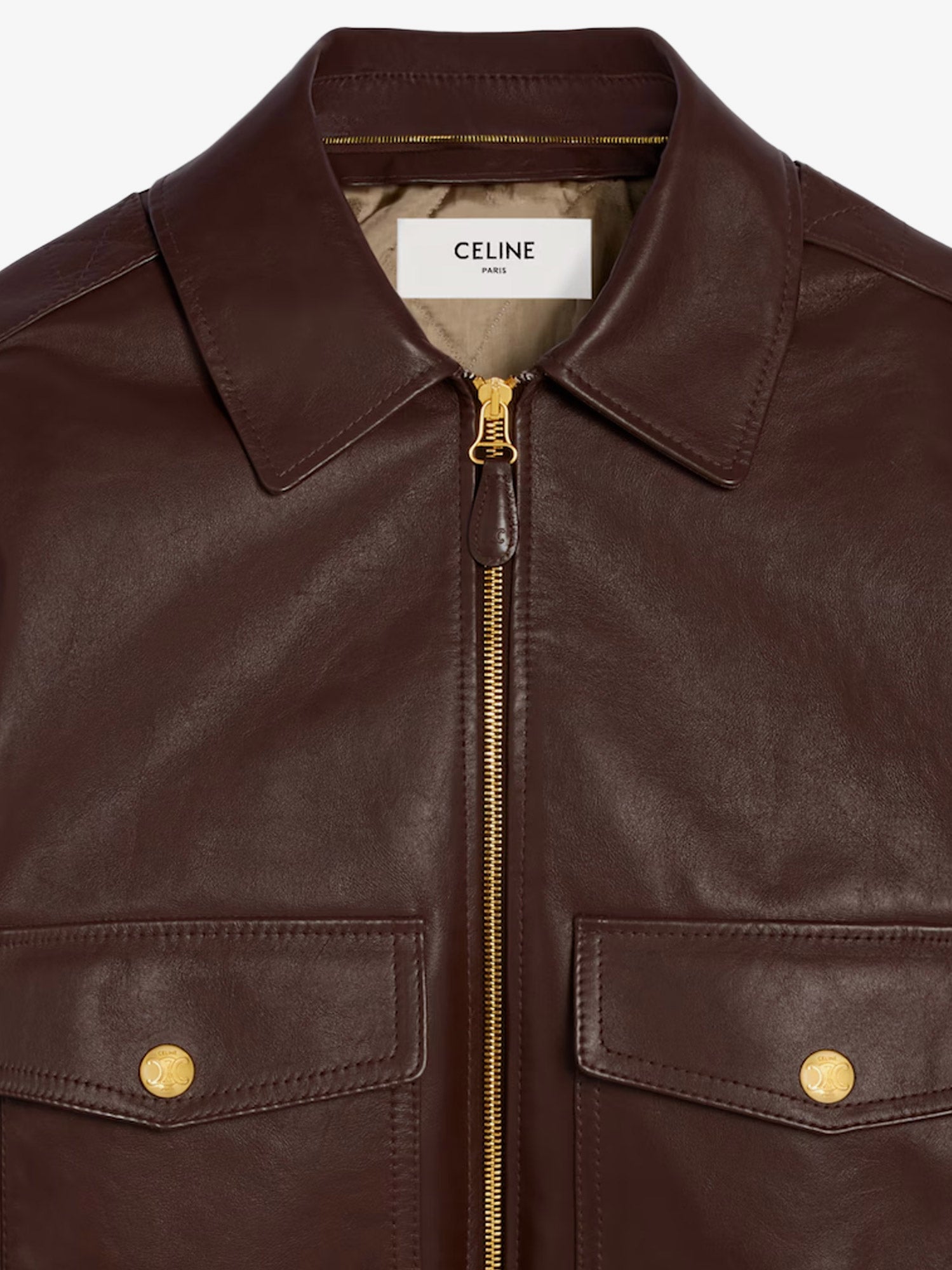 Leather jacket with removable collar - Image 3