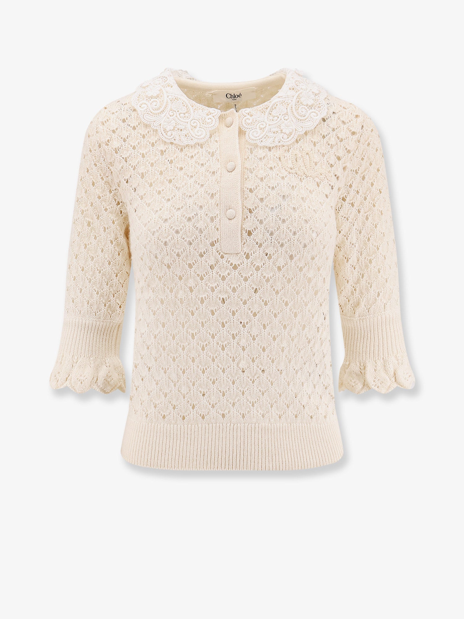 Cotton, alpaca and silk top