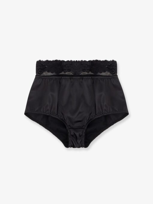Silk coulotte with lace inserts
