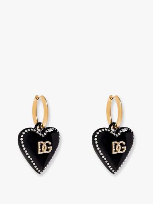 Metal earrings with rhinestones