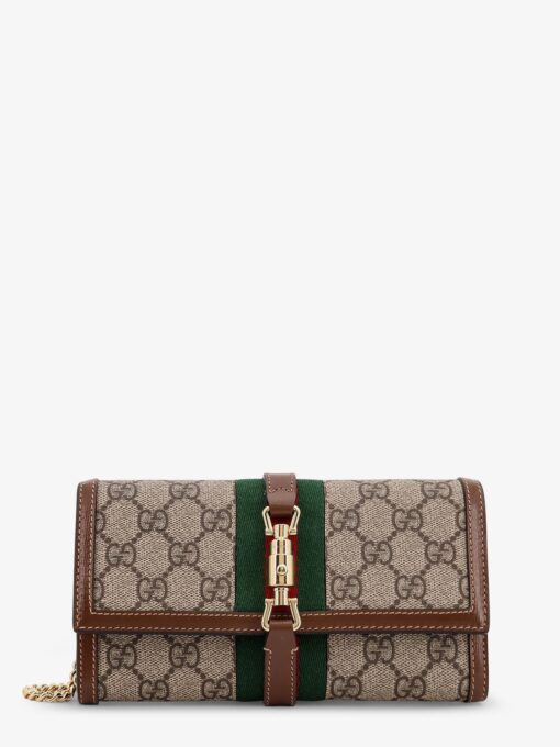 Jackie 1961 GG Supreme fabric and leather wallet with shoulder strap