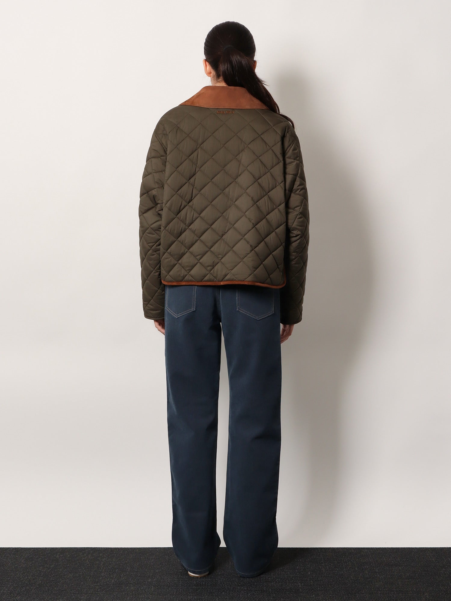 Quilted nylon jacket with suede details - Image 3