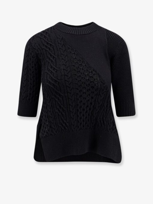 Cotton blend asymmetrical sweater