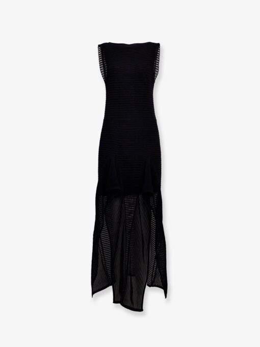 Ladder cotton blend dress