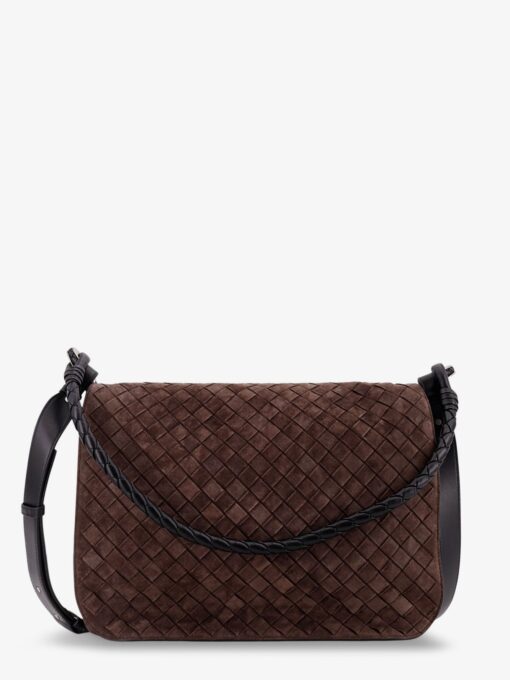 Intrecciato suede shoulder bag