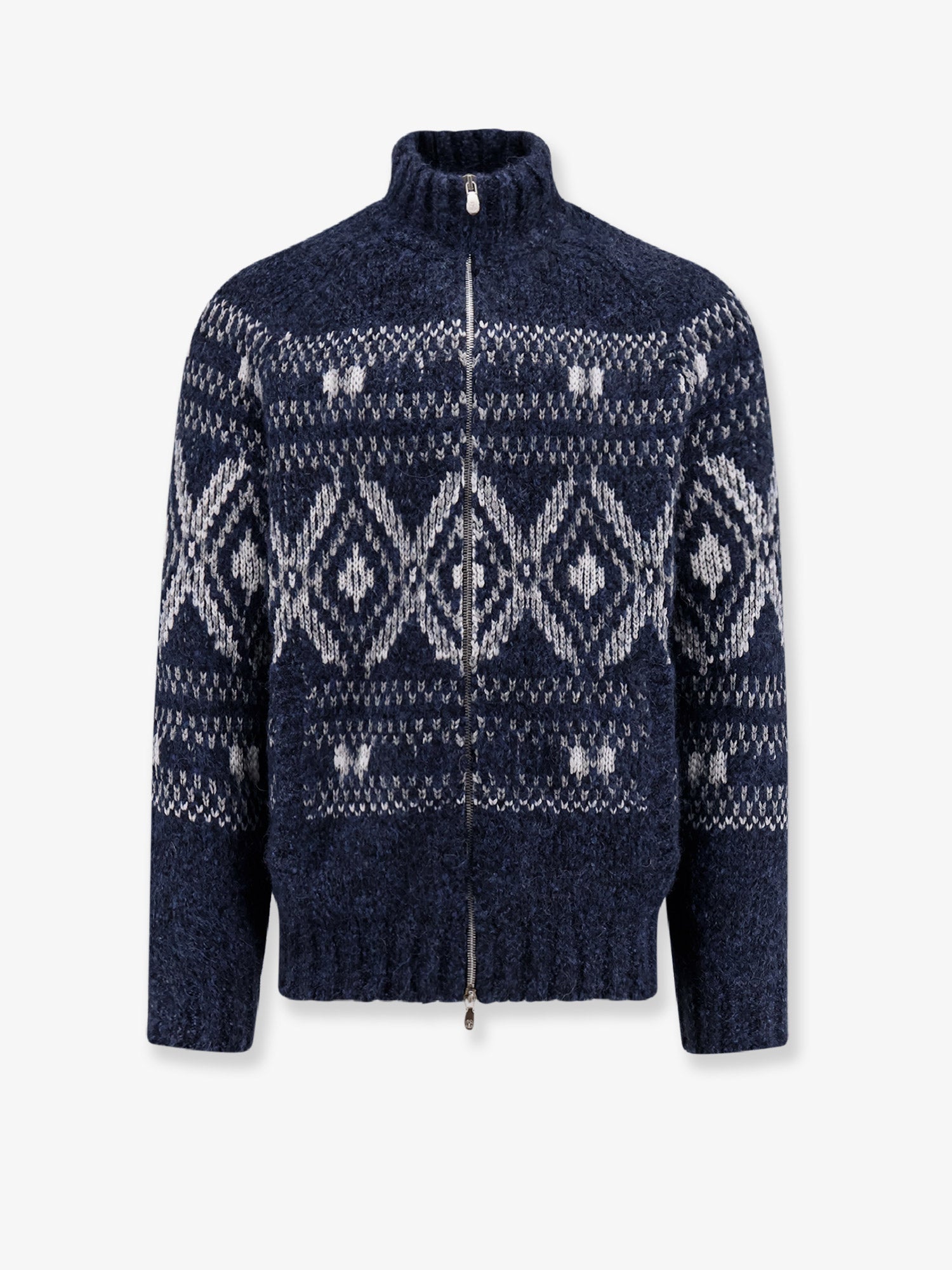 Alpaca blend cardigan with embroideries