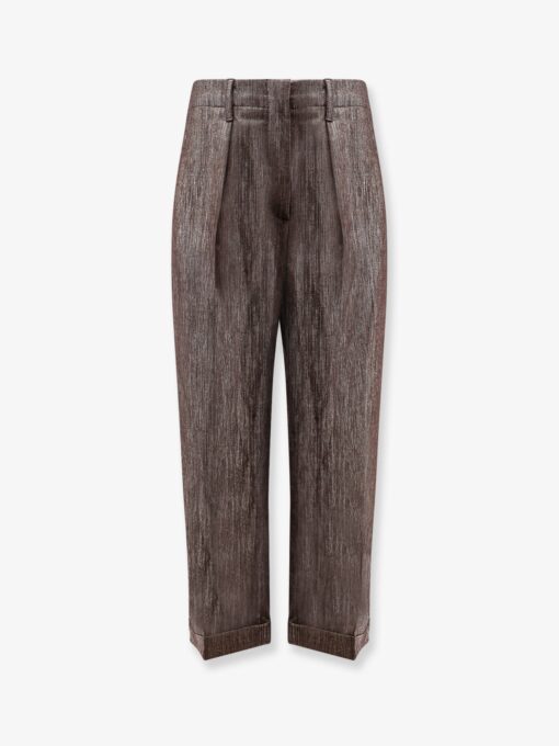 Trousers with lurex effect