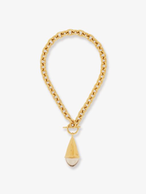 Chloé Prism brass necklace