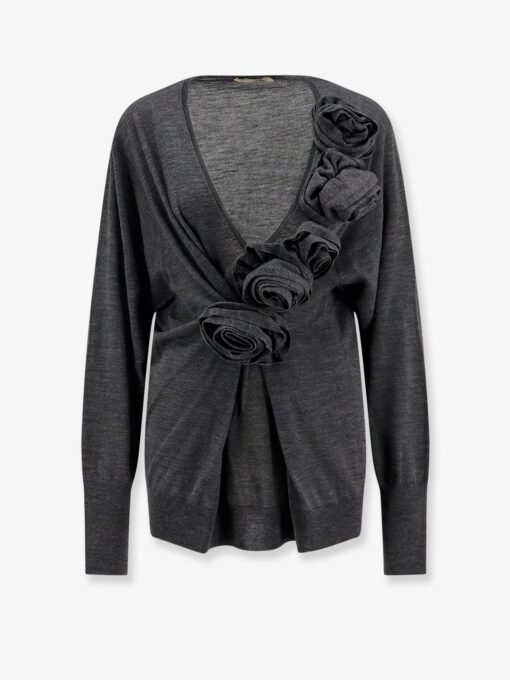 Virgin wool sweater with ruffles