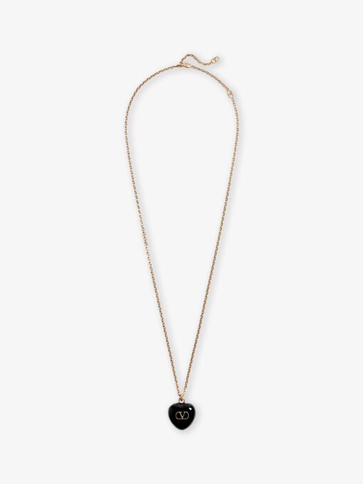 Coeur Royal metal and enamel necklace
