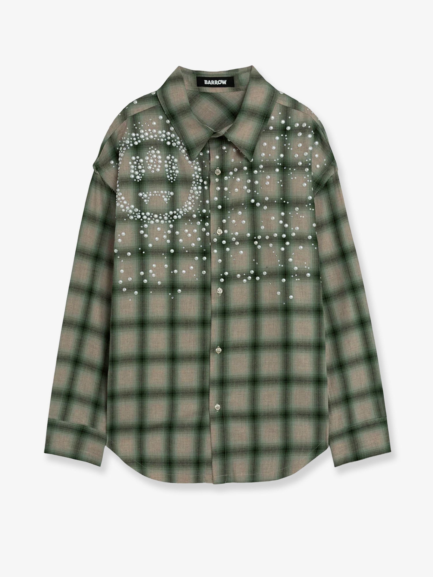 Shirt with check pattern and all-over studs
