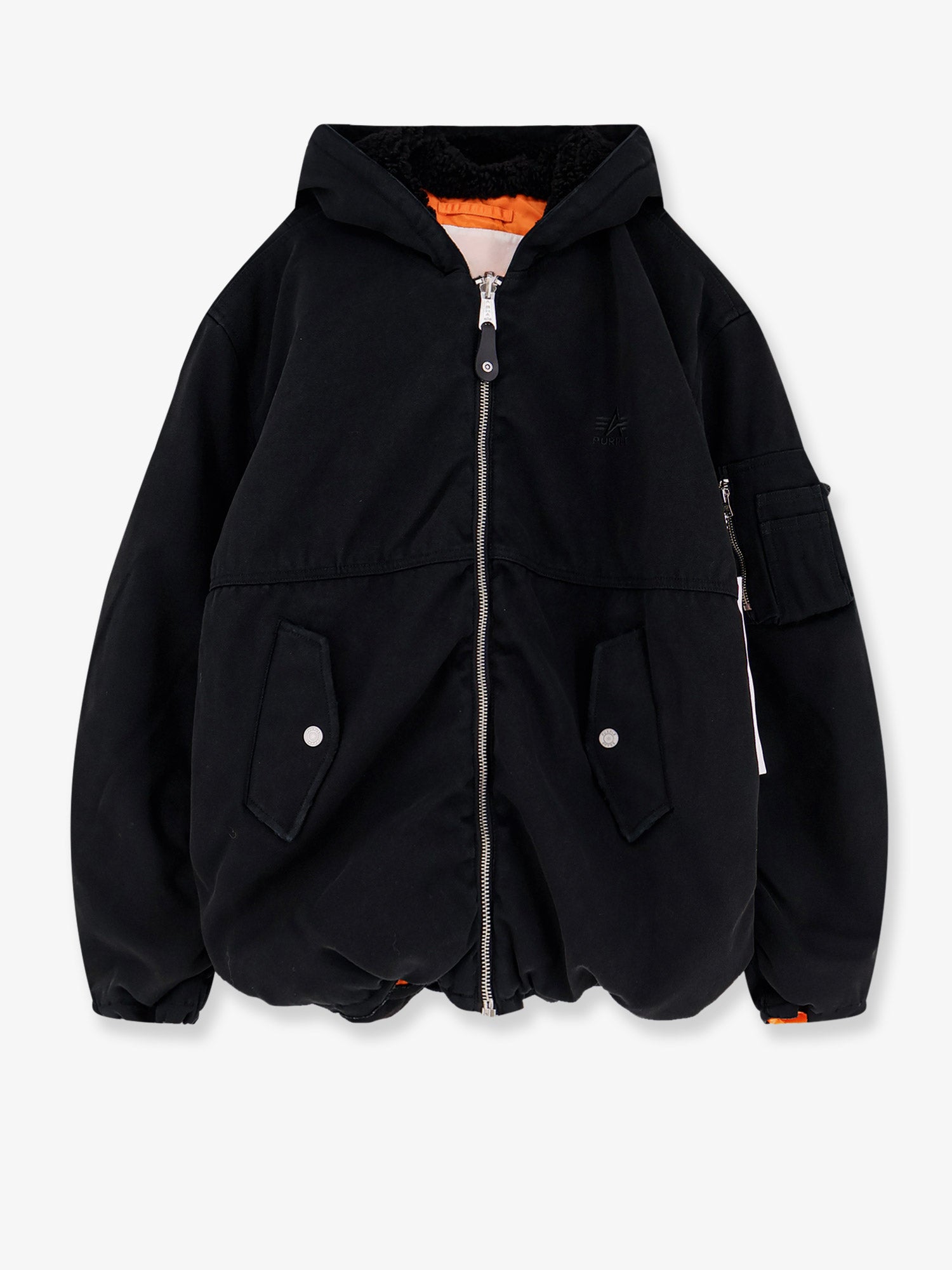 Alpha X Purple Hooded reversible Bomber jacket
