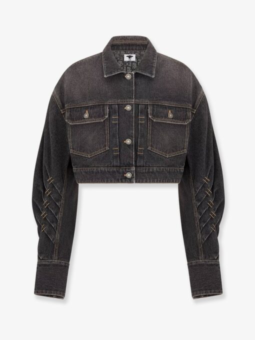 Denim jacket with bustier detail