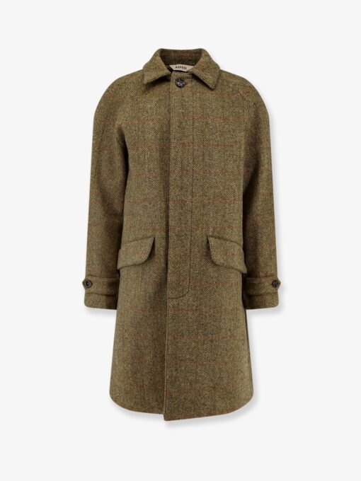 Wright herringbone wool coat