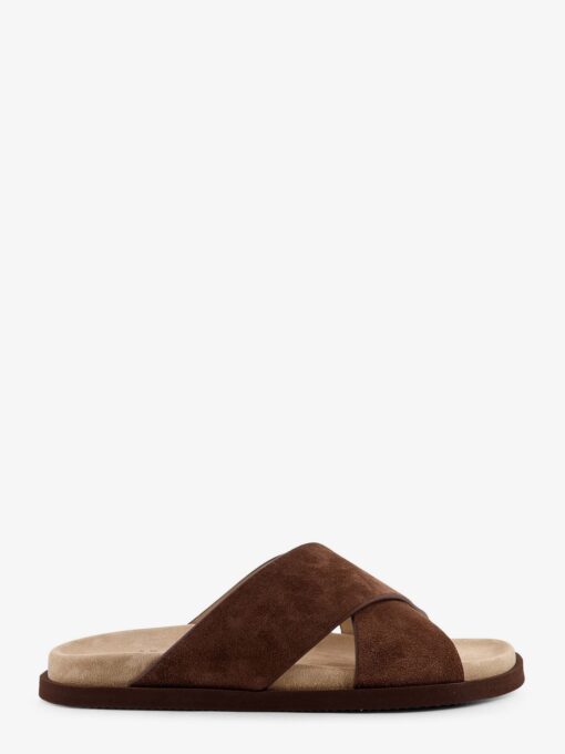 Low suede sandals
