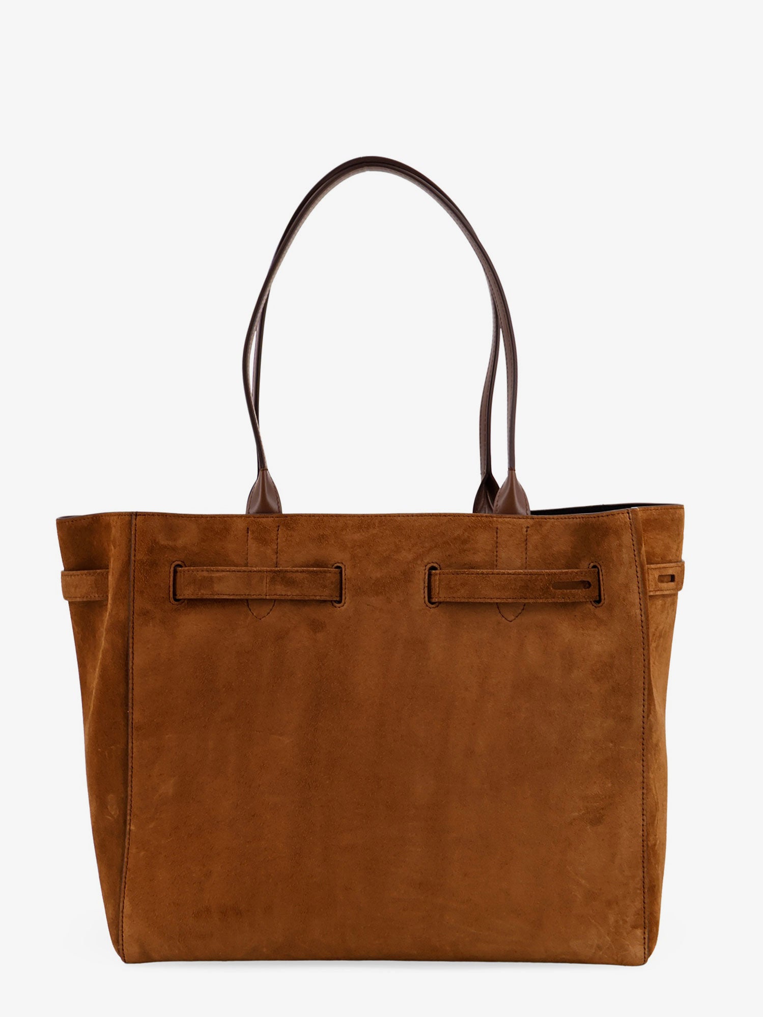 Suede shoulder bag with engraved logo on the front - Image 2