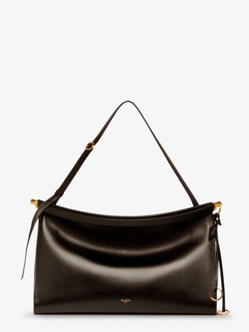 East West leather bag with engraved logo