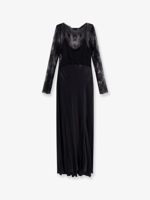 Long dress with lace insert