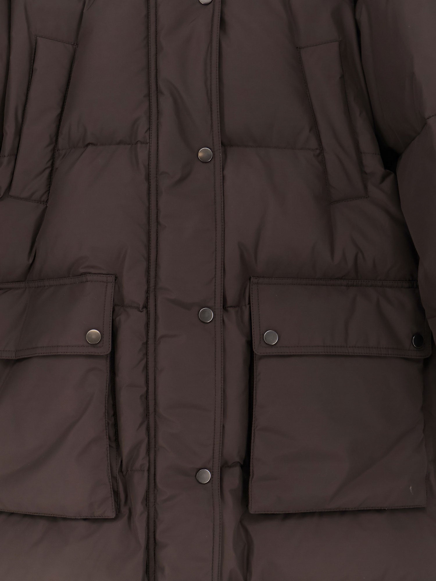 Nylon and cotton long down jacket - Image 3