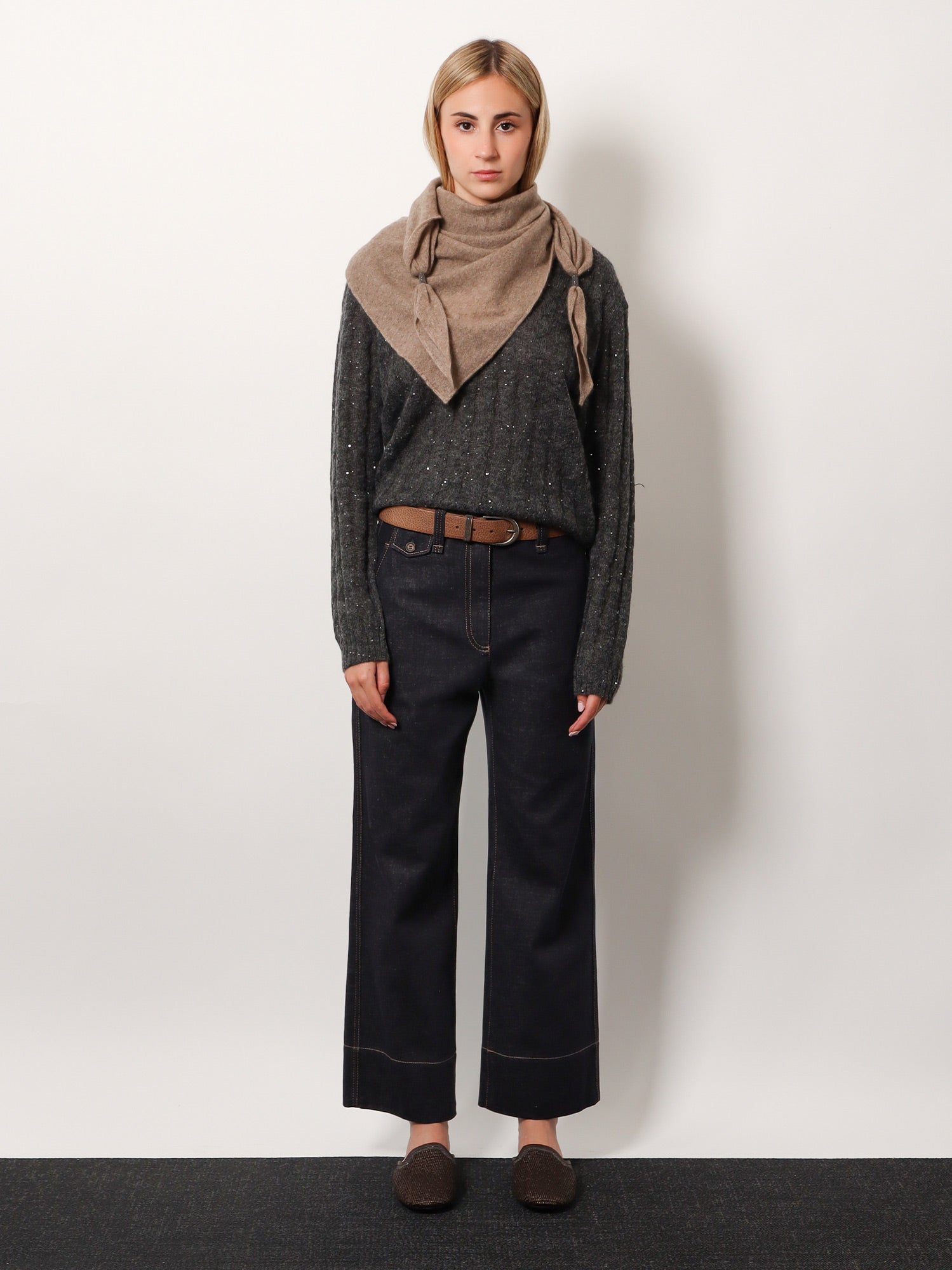 Wool blend sweater with all-over sequins - Image 2