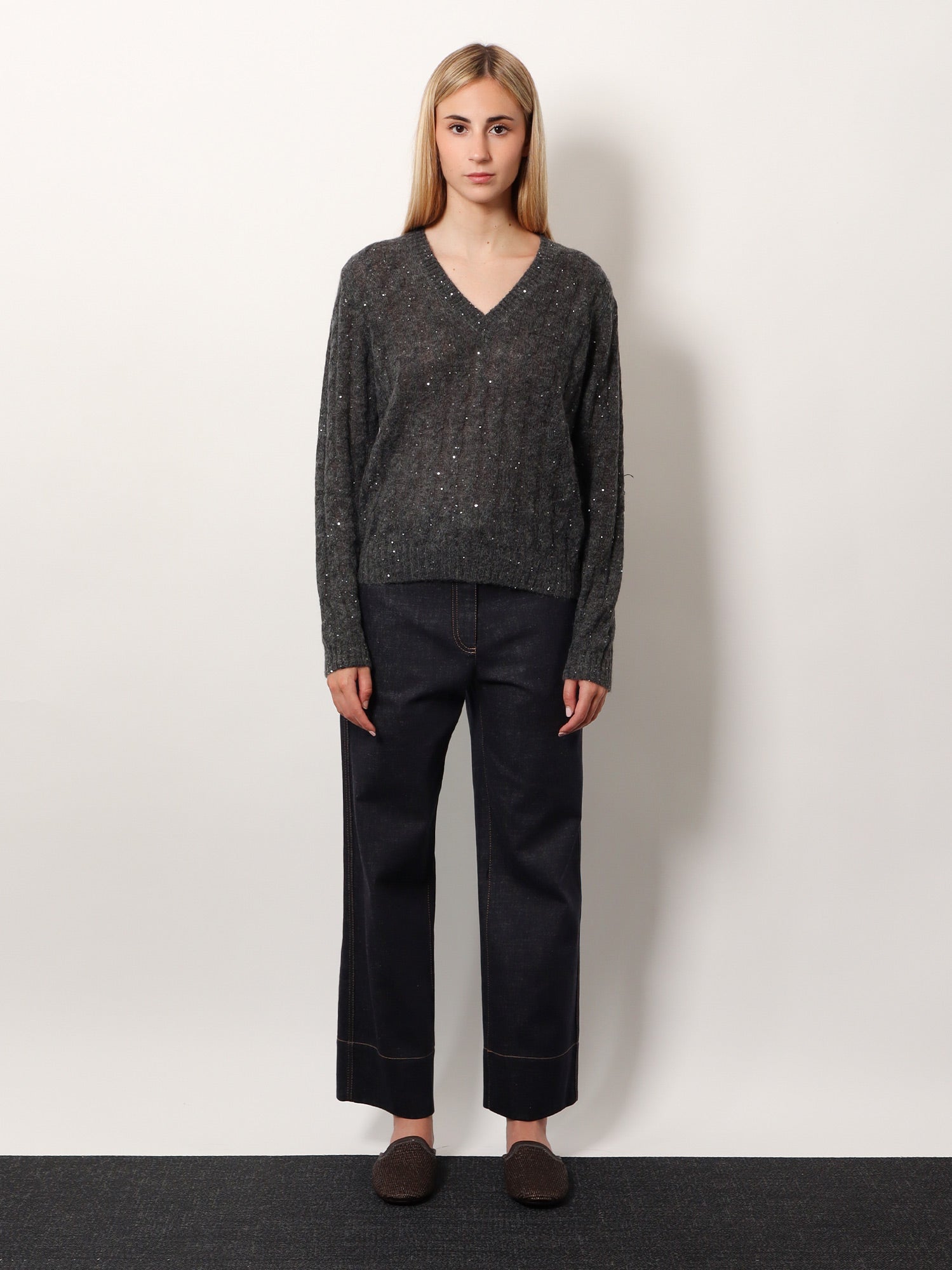 Wool blend sweater with all-over sequins - Image 3