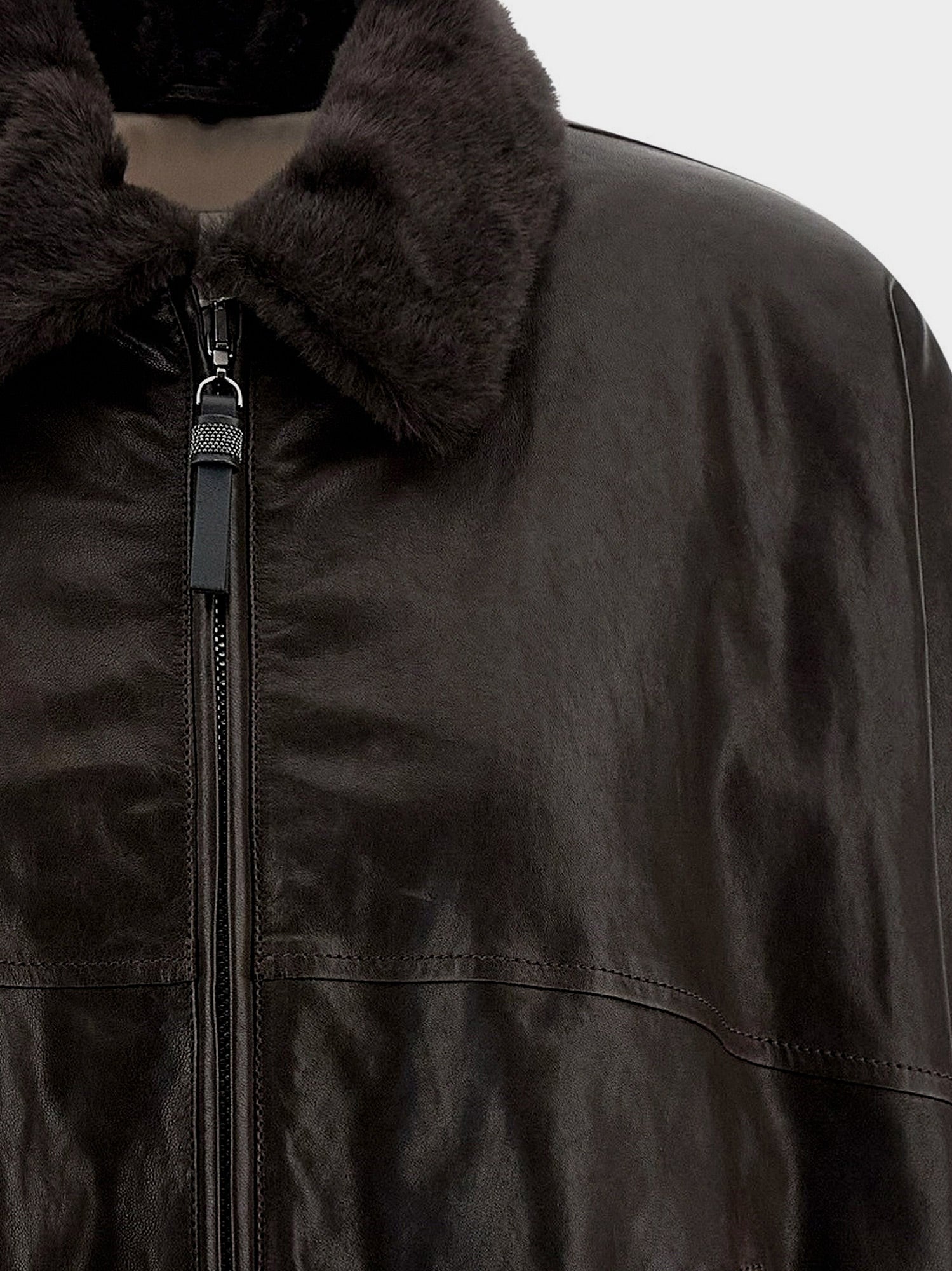 Aviator leather bomber - Image 3