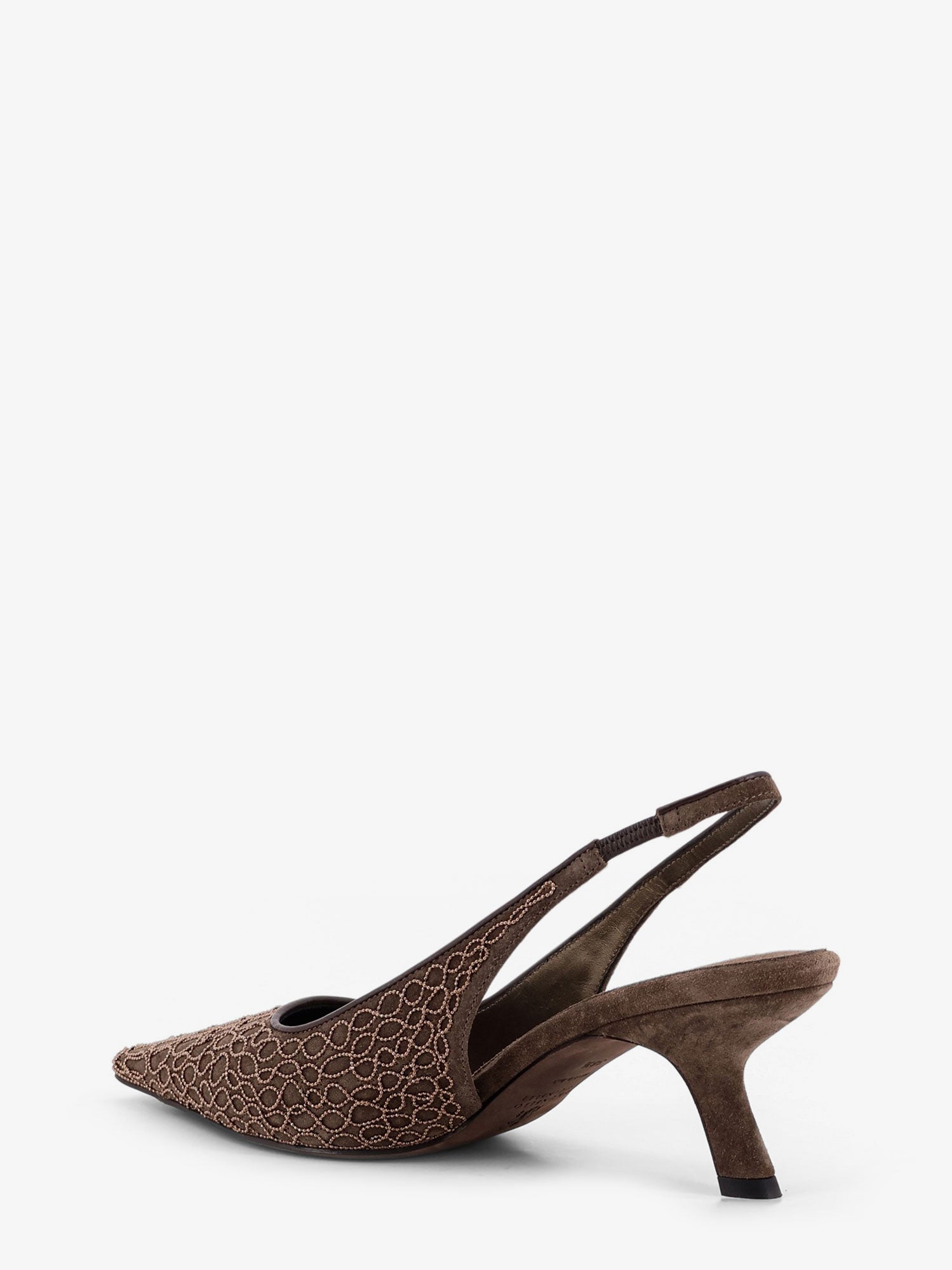 Suede slingback pumps with Monili decoration - Image 3
