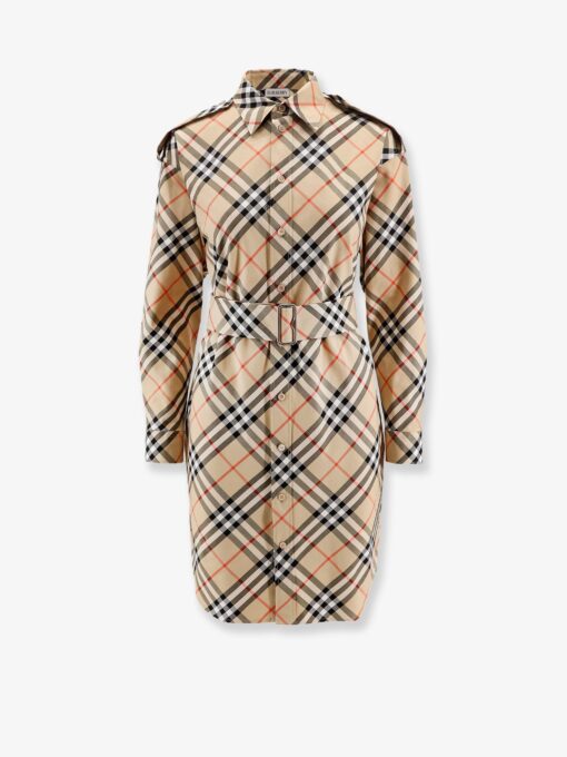 Chemisier cotton short dress with Check print