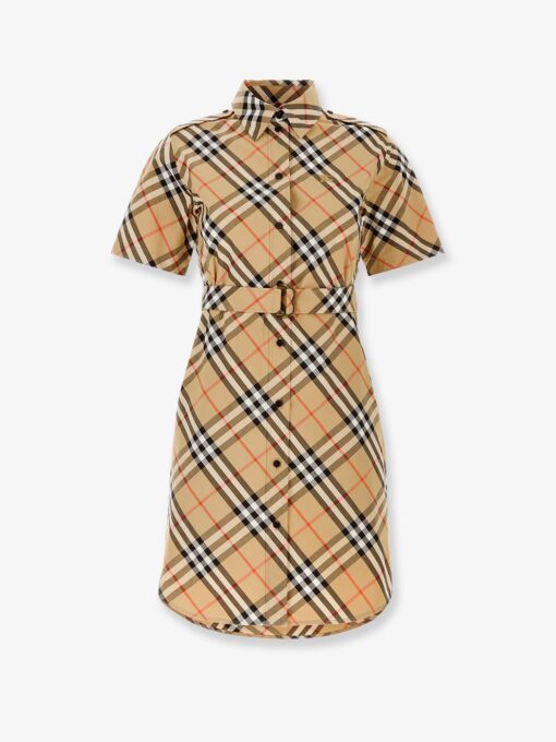 Chemisier cotton dress with Check print