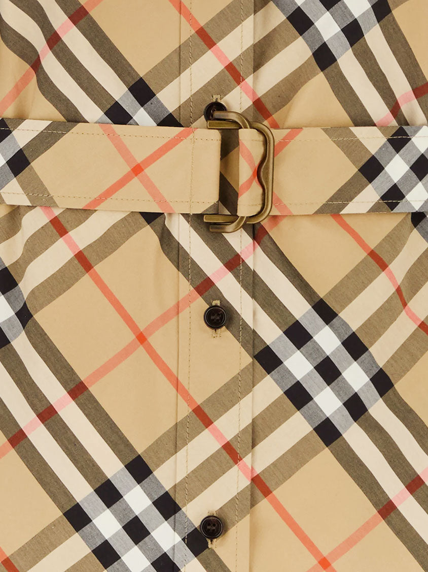 Chemisier cotton dress with Check print - Image 3