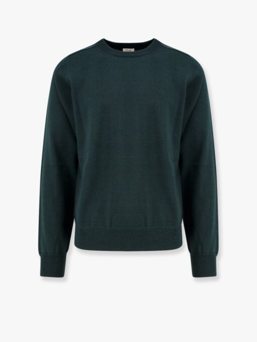 Wool sweater with embroidered logo on the front